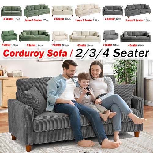 Corduroy sofa seater - corduroy, 3/4