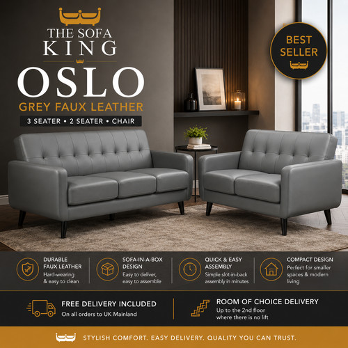 Grey sofas 3 2 seaters - grey,