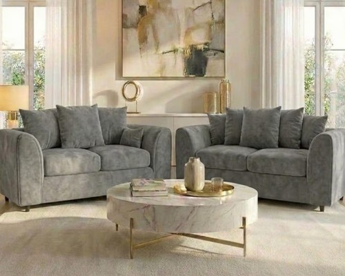 Light grey plush velvet 2 - light, 3+2