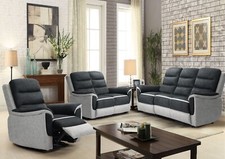 GREY RECLINER SOFA SET TWO